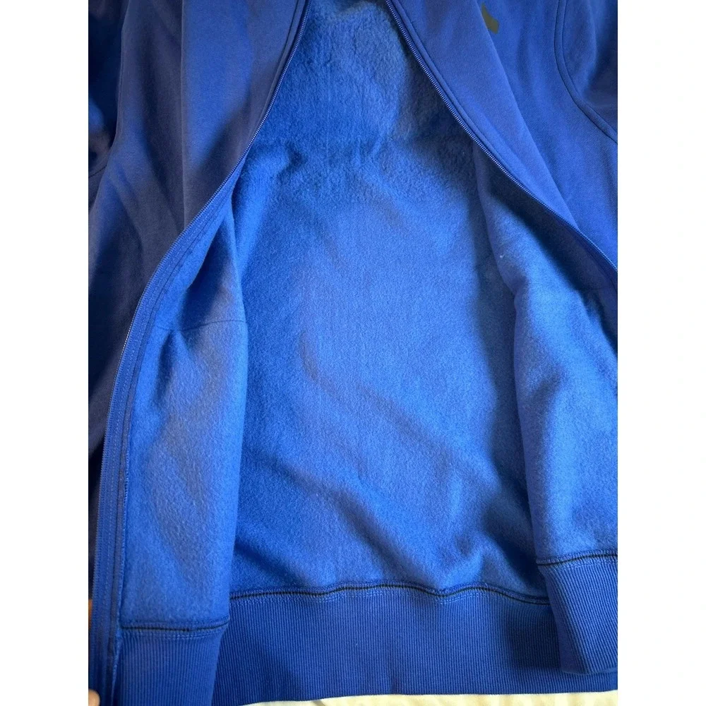 True Religion Men Y2K Surf The Web Contrast TR Zip Hoodie Blue Large Urban NWT